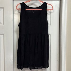 a:glow Black Relaxed Tiered Tank Top
